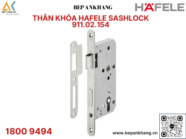 Thân khóa Hafele SASHLOCK - Màu đồng bóng PVD - 911.02.154
